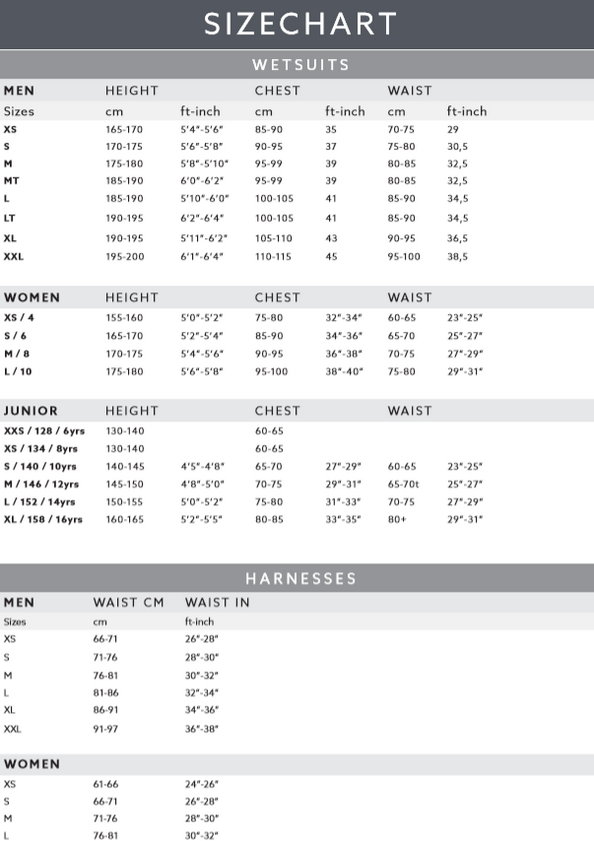 Brunotti Windsurf trapeze maten