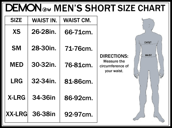 MenShortSizeChart