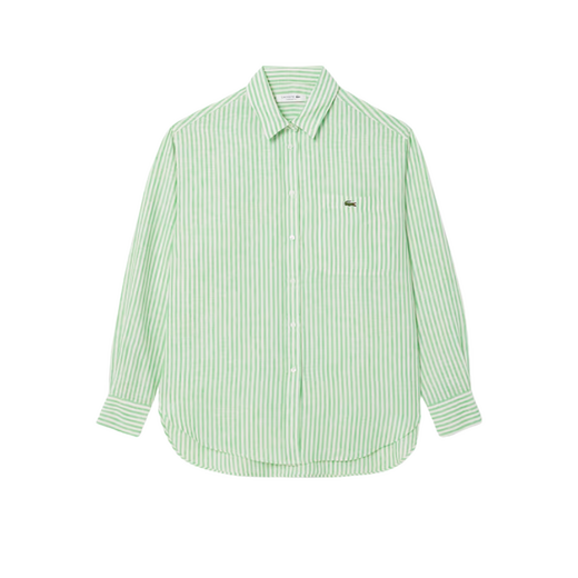 Lacoste Dames Woven Shirt Groen - afb. 1