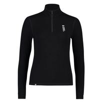 Mons Royale dames thermoshirt cascade 1/4 zipp zwart 