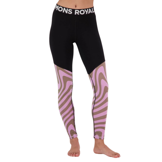 Mons Royale thermo long pant voor dames, Cascade Beige/Lila - afb. 2