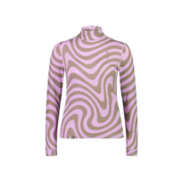 Mons Royale dames thermo shirt met col, cascade Beige, lila