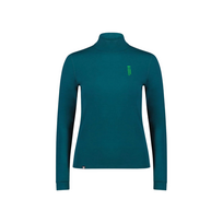 Mons Royale thermo long sleeve dames shirt met col, Cascade Evergreen