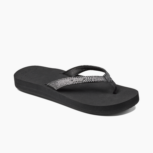 Reef dames slipper Star Cushion black/silver - afb. 1