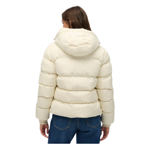 Superdry Dames Hooded Puffer Jas Off White - afb. 2