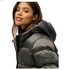 Superdry Dames Jas Hooded  Luxe Puffer Black Sheen - afb. 4