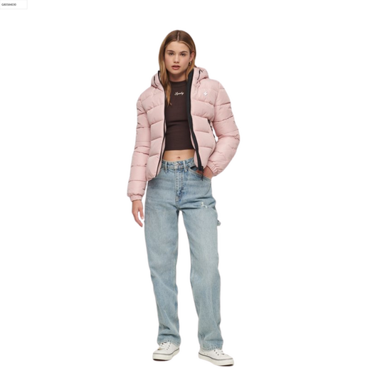 Superdry Dames Jas Hooded Puffer Vintage Blush - afb. 1