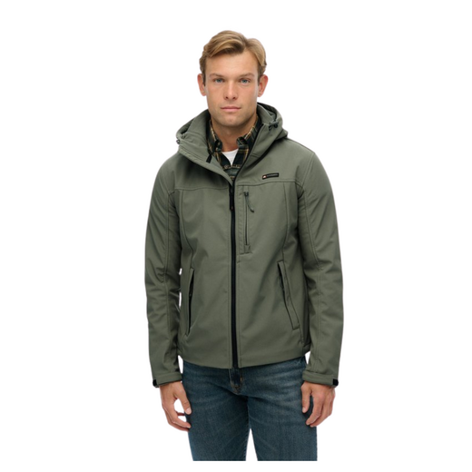 Superdry Heren Jas Hooded Soft Shell Trekker Grey Olive - afb. 2