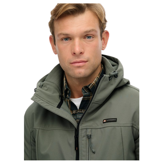Superdry Heren Jas Hooded Soft Shell Trekker Grey Olive - afb. 4