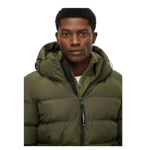 Superdry Heren Jas Hooded Sports Puffer Light Khaki - afb. 4
