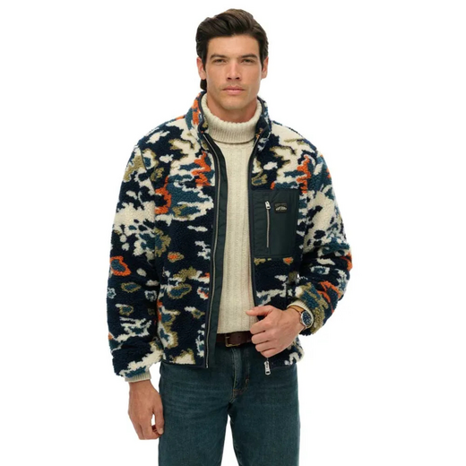 Superdry Heren Printed Fleece Zip Thru - afb. 1