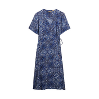 Superdry Printed Wrap Midi dress Blauw