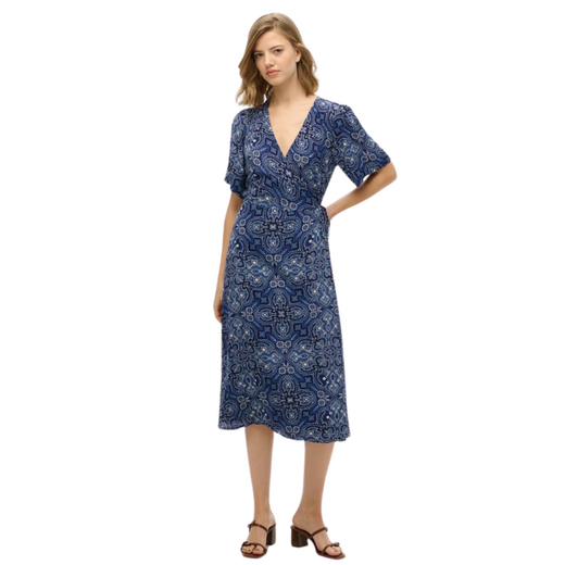 Superdry Printed Wrap Midi dress Blauw - afb. 2