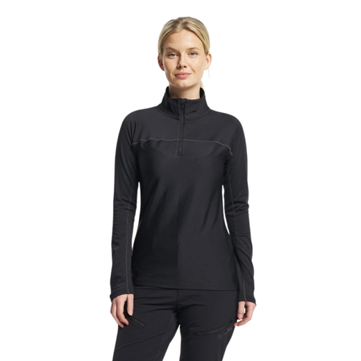 Tenson Txlite Base Half Zip Dames Pully Zwart - afb. 1